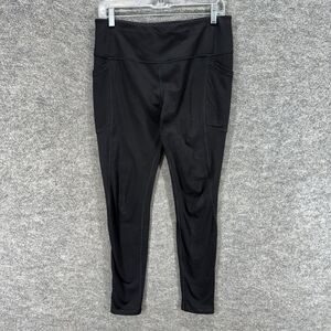 DSD Activewear Leggings Women L Large Black High Rise Skinny Capri Pull On